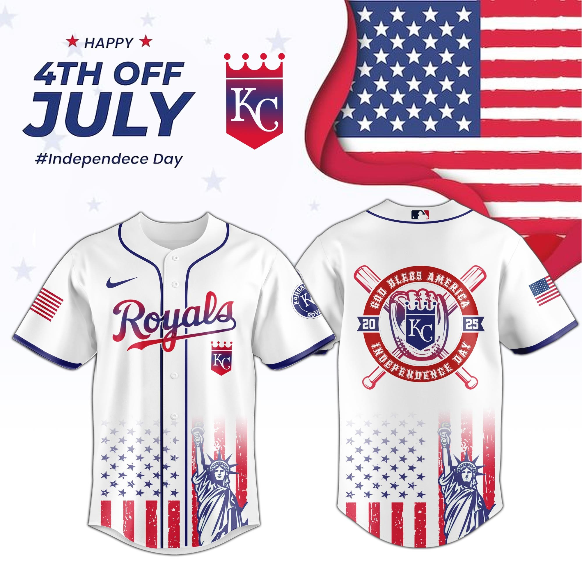 Kansas City Royals Special Independence Day 2025 Limited Edition Jersey Kansas City Royals Merch-1