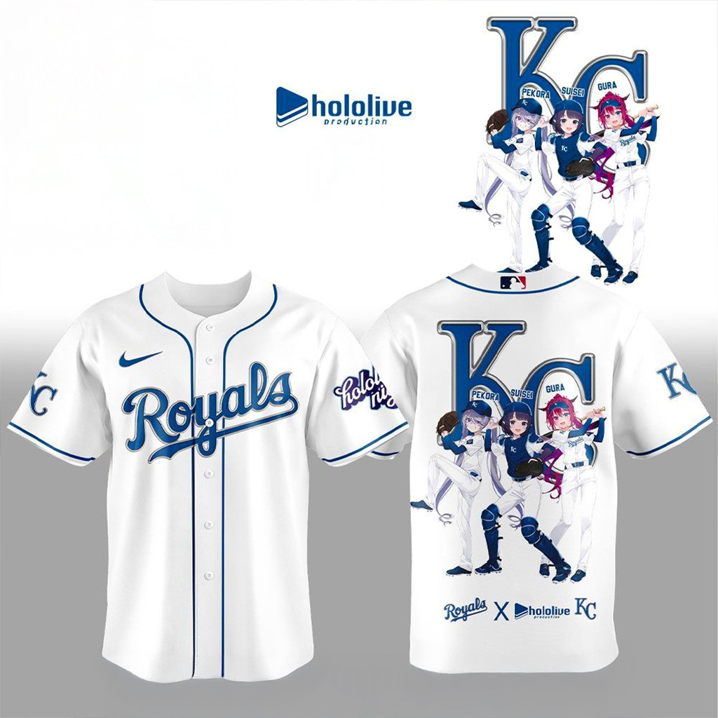 Kansas City Royals X Hololive Night Collaboration Jersey Royals Merch Gifts For Baseball Fans-1