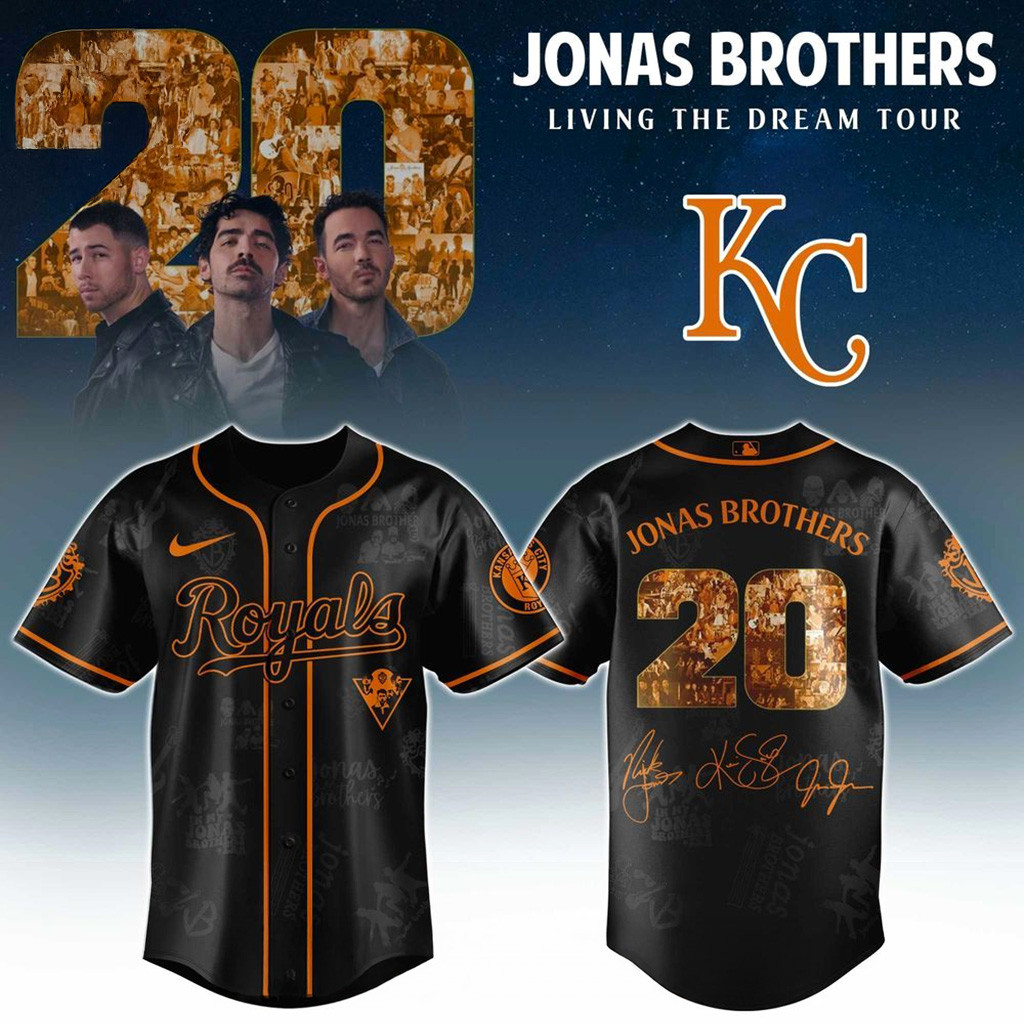 Kansas City Royals X Jonas Brothers Living The Dream Tour 2025 Jersey Royals Merch Dad Gifts-1