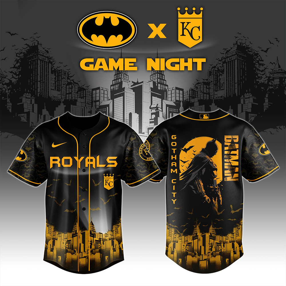 Kansas City Royals x DC Batman Game Night Jersey Best Gifts For Baseball Lovers-1
