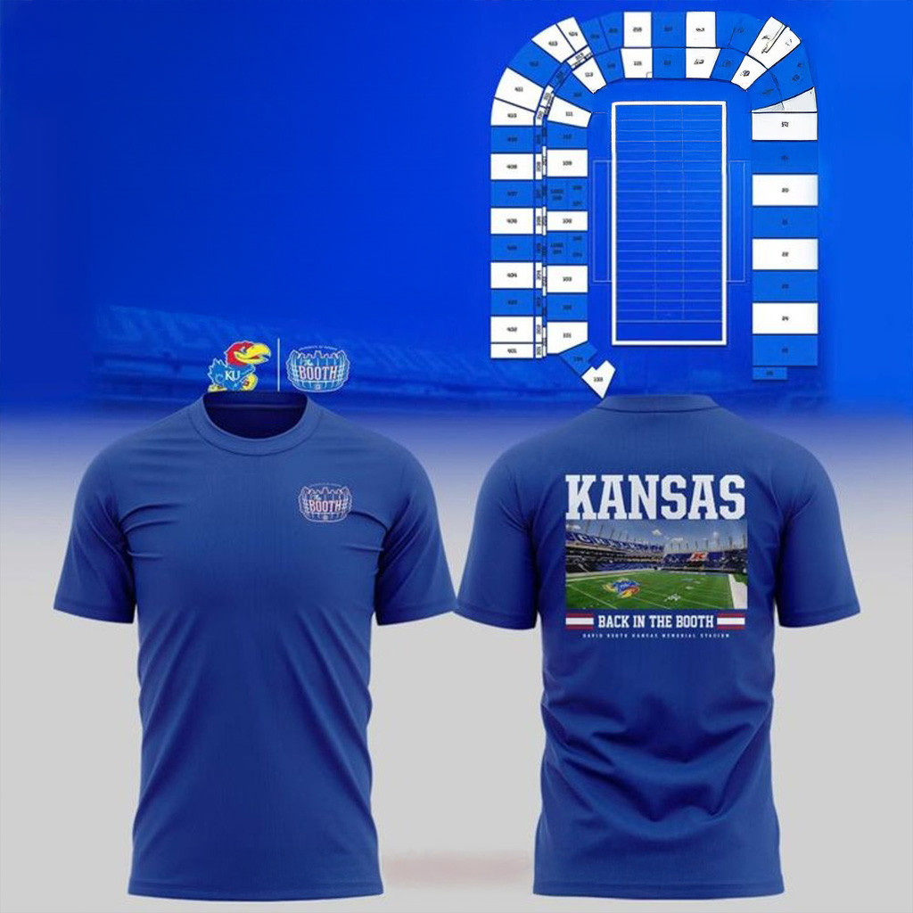 Kansas Jayhawks Stripe Out The Booth Blue Shirt Kansas Jayhawks Merch Fans Gifts-1