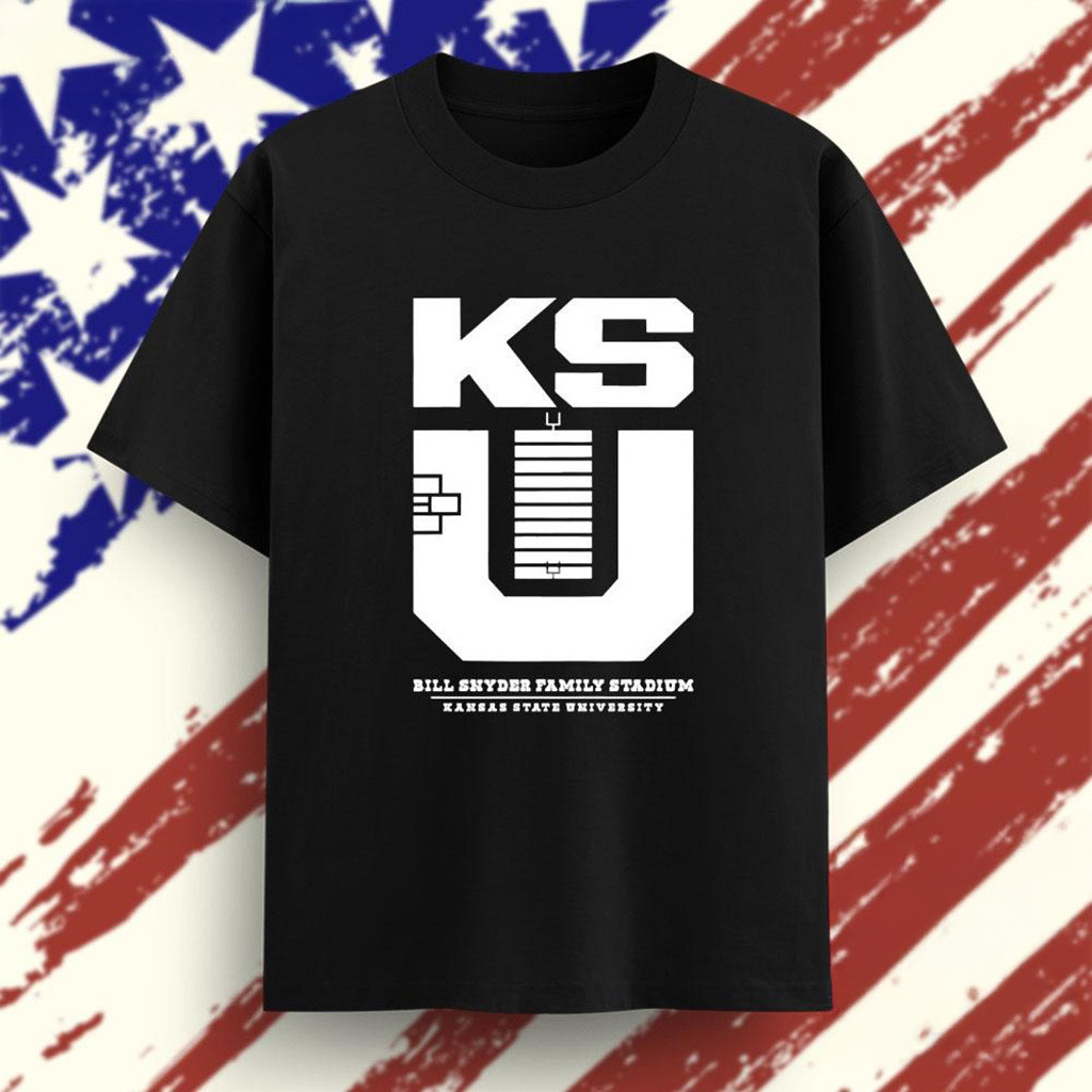 Kansas State Football KSU Monogram Bill Snyder Family Stadium T-Shirt Gifts For Football Fan-1