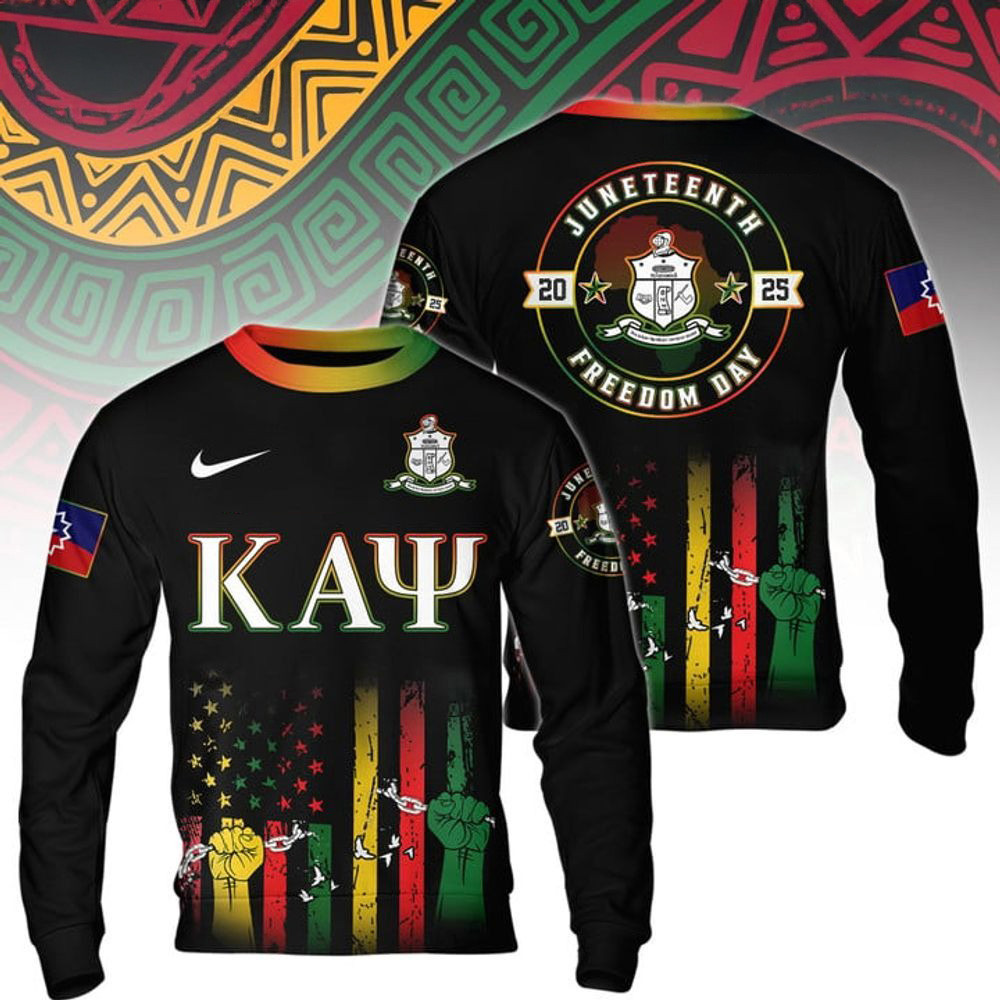 Kappa Alpha Psi Happy Juneteenth 2025 Freedom Day Sweatshirt Perfect Father's Day Gifts-1 Kappa Alpha Psi Happy Juneteenth 2025 Freedom Day Sweatshirt Perfect Father's Day Gifts-1