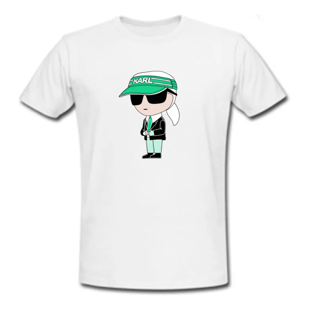 Karl Lagerfeld Green Cap T-Shirt Fan Apparel Gifts For Friends-1