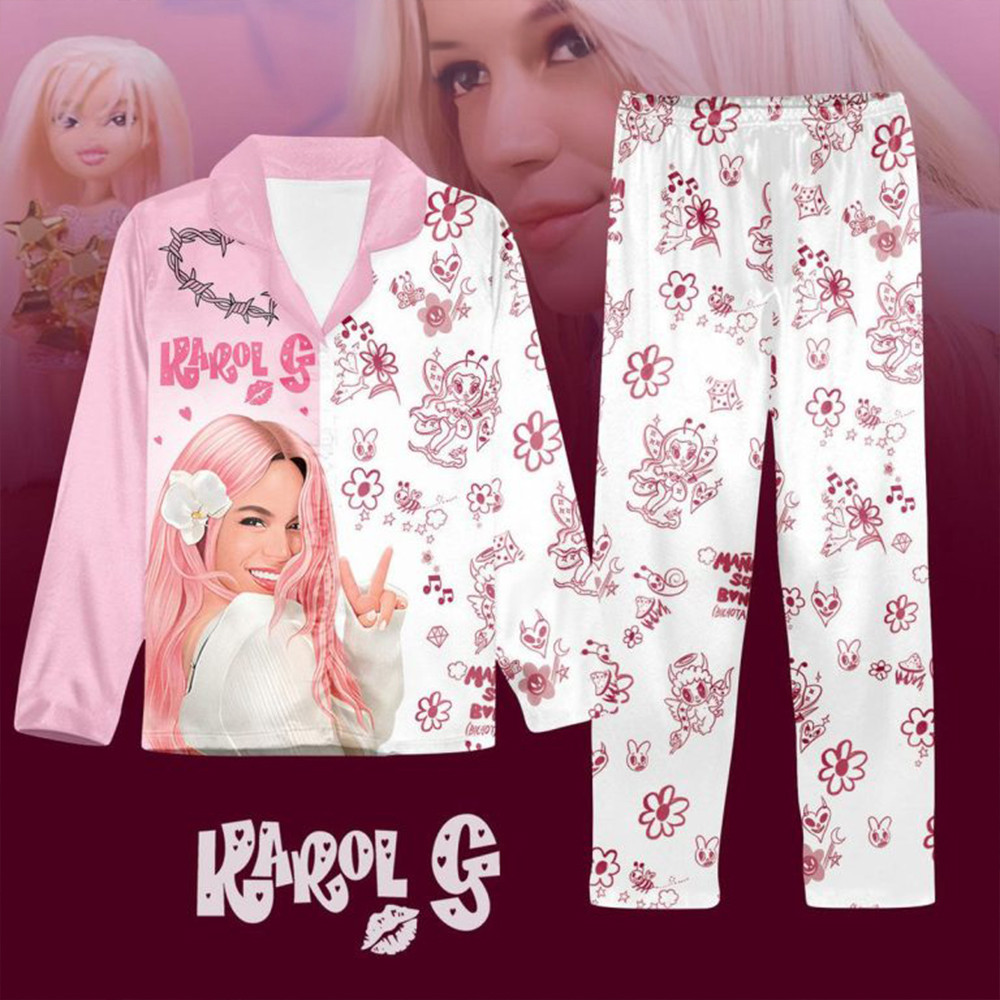 Karol G Manana Bonita 2025 Be My Valentine Polyester Pajamas Set Gifts For Music Fans-1