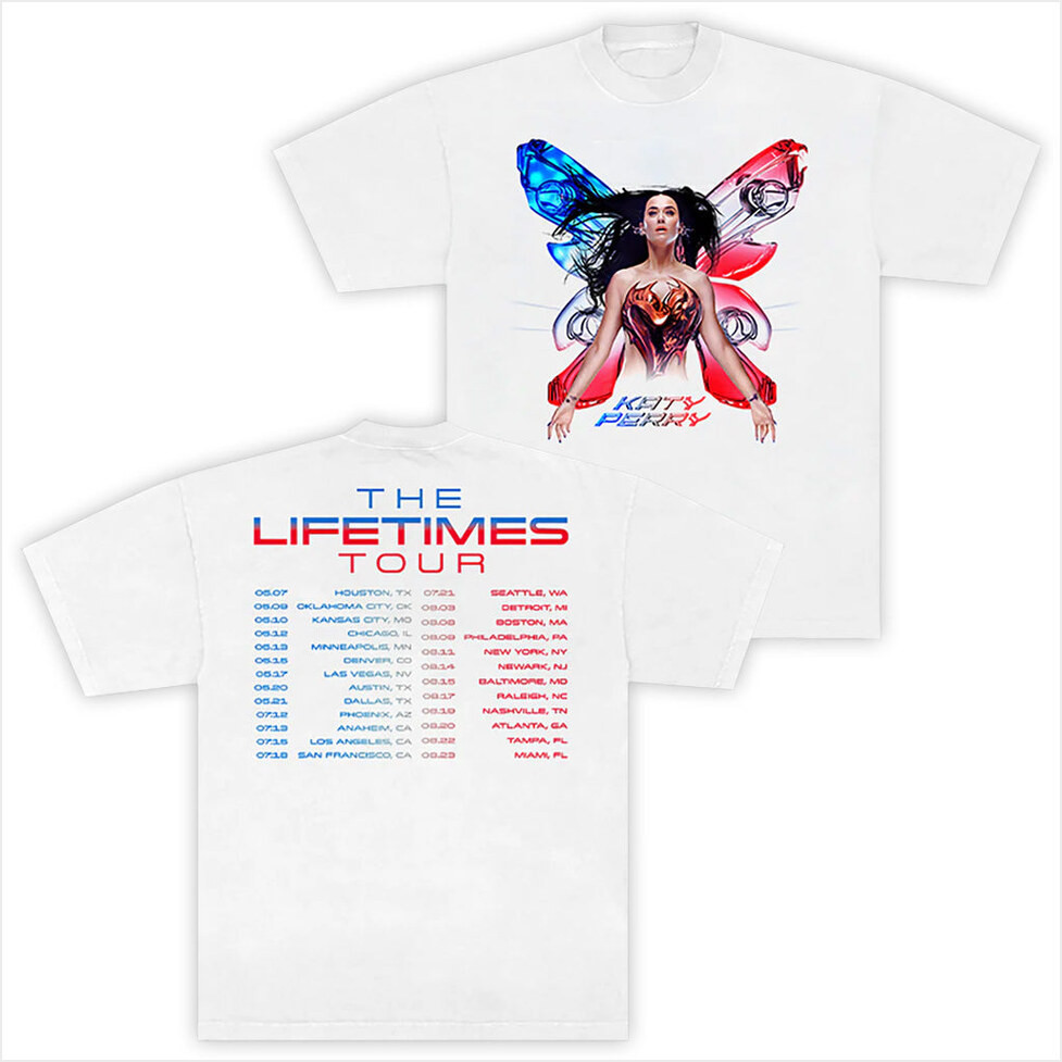 Katy Perry Merch Tour 2025 The Lifetimes Tour Butterfly Shirt Presents For Her Gifts For Fans-1