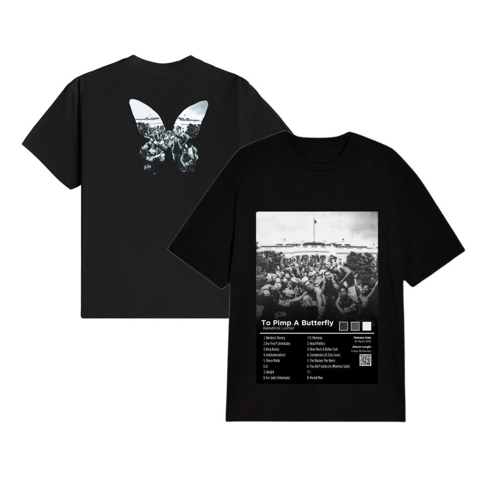 Kendrick And SZA Merch Pimp A Butterfly Album T-Shirt Father's Day Gifts For Music Fans-1