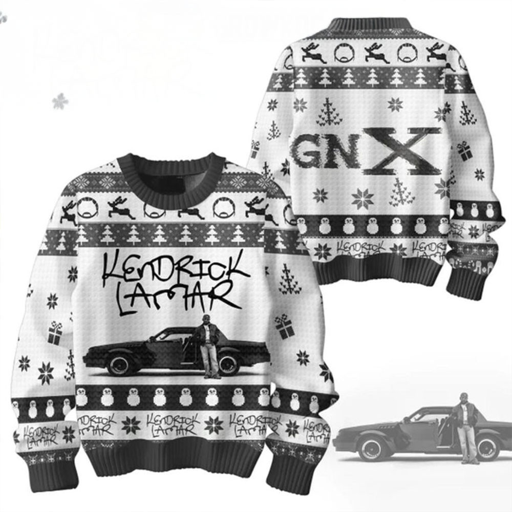 Kendrick Lamar GNX Not Like Us In 2024 Christmas Ugly Sweater Gifts For Rapper Fans-1