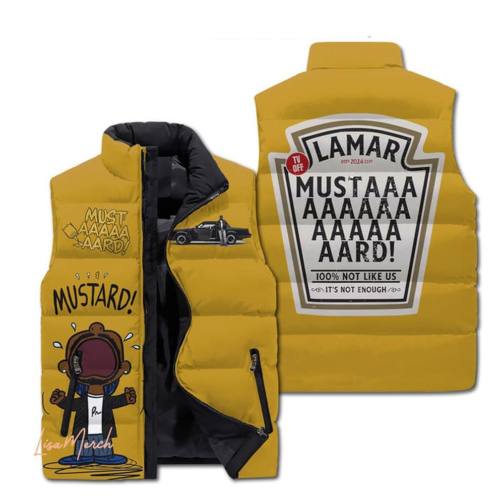Kendrick Lamar Mustard Not Like Us Sit Down Be Humble Sleeveless Puffer Jacket Gifts For Fans-1