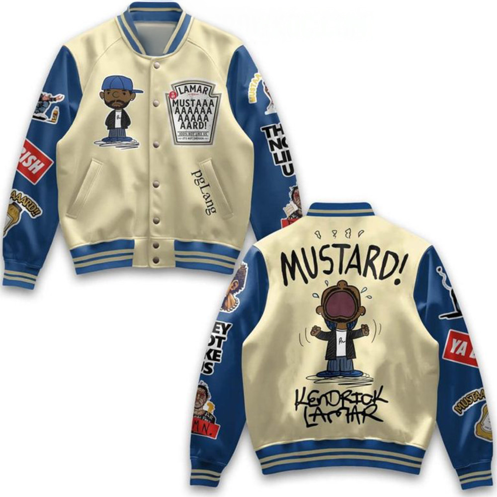 Kendrick Lamar Mustard Not Like Us Ya Dish Baseball Jacket Gifts For Rapper Fans-1