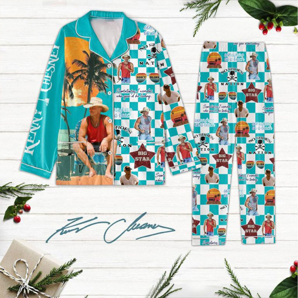 Kenny Chesney No Shoes Nation Pajamas Set Kenny Chesney Merch Best Mothers Day Gifts-1 Kenny Chesney No Shoes Nation Pajamas Set Kenny Chesney Merch Best Mothers Day Gifts-1