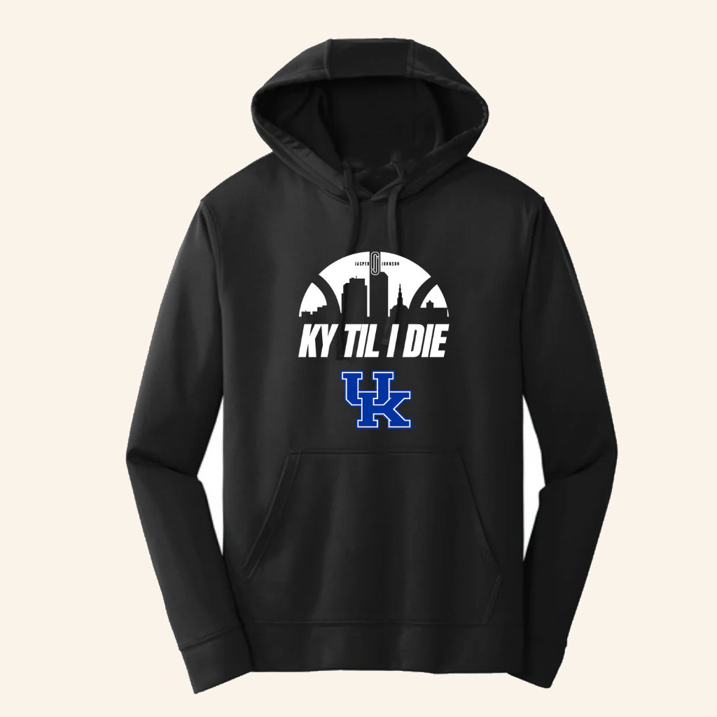 Kentucky Branded Merch Jasper Johnson Ky Til I Die Skyline Performance Hoodie Fans Gifts-1