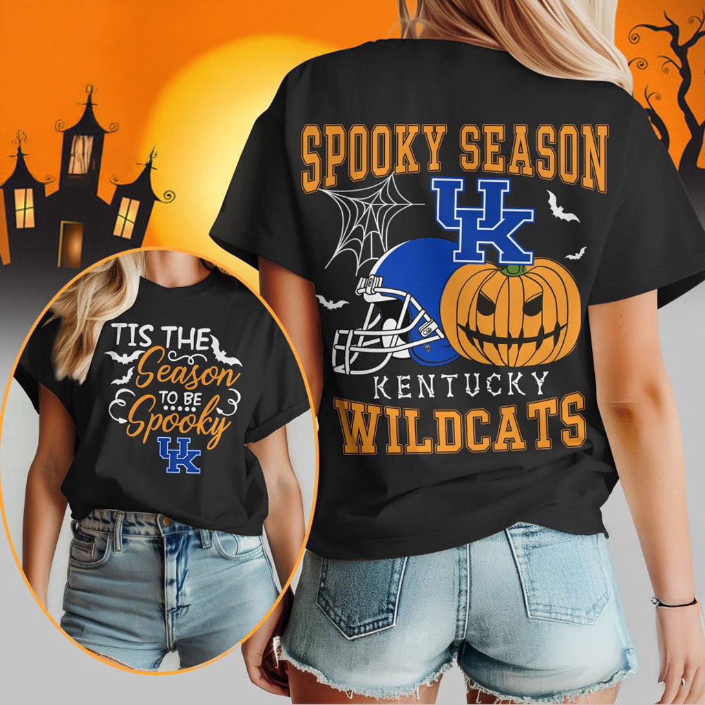 Kentucky Wildcats 2025 NCAA Halloween Spooky Season Vintage T-Shirt Fan Merch Her Gifts-1