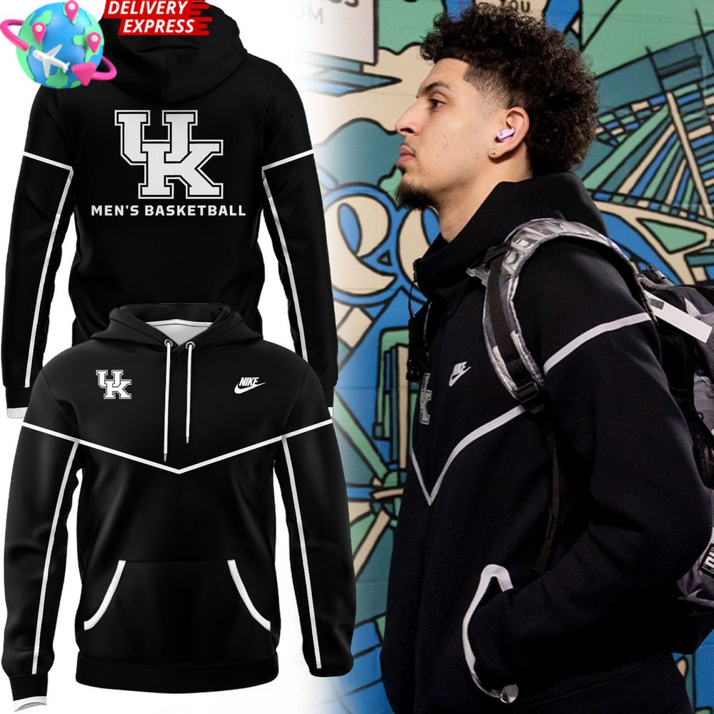 Kentucky Wildcats Men's Basketball Nike Black Hoodie Wildcats Merch Great Father's Day Gifts-1