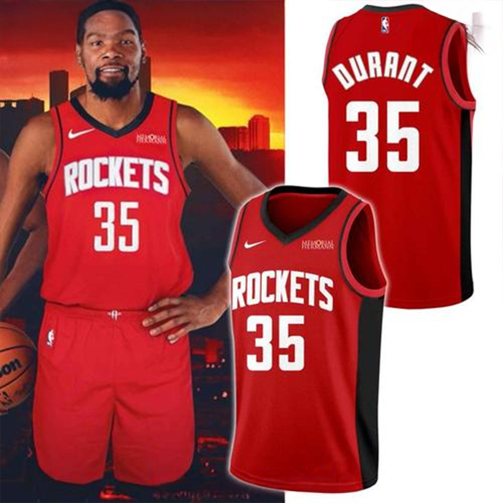 Kevin Durant Houston Rockets 35 Red Version Basketball Jersey Houston Rockets Merch-1