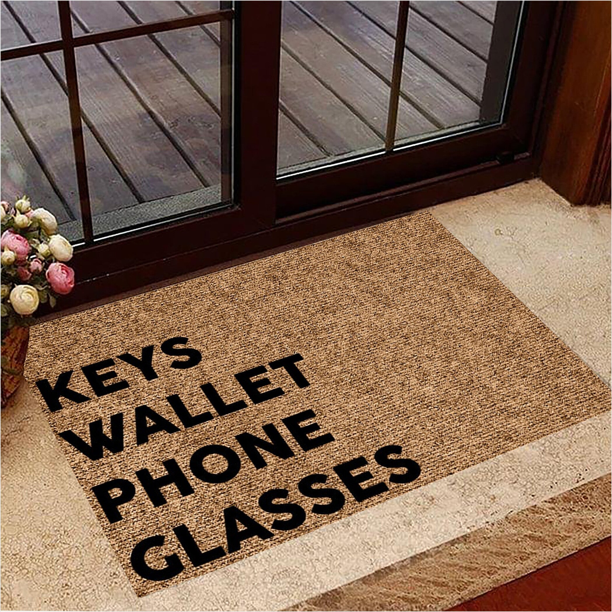 Keys Glasses Phone Doormat Glasses Keys Wallet Phone Doormat Funny Welcome Mat Gifts For Fans-1