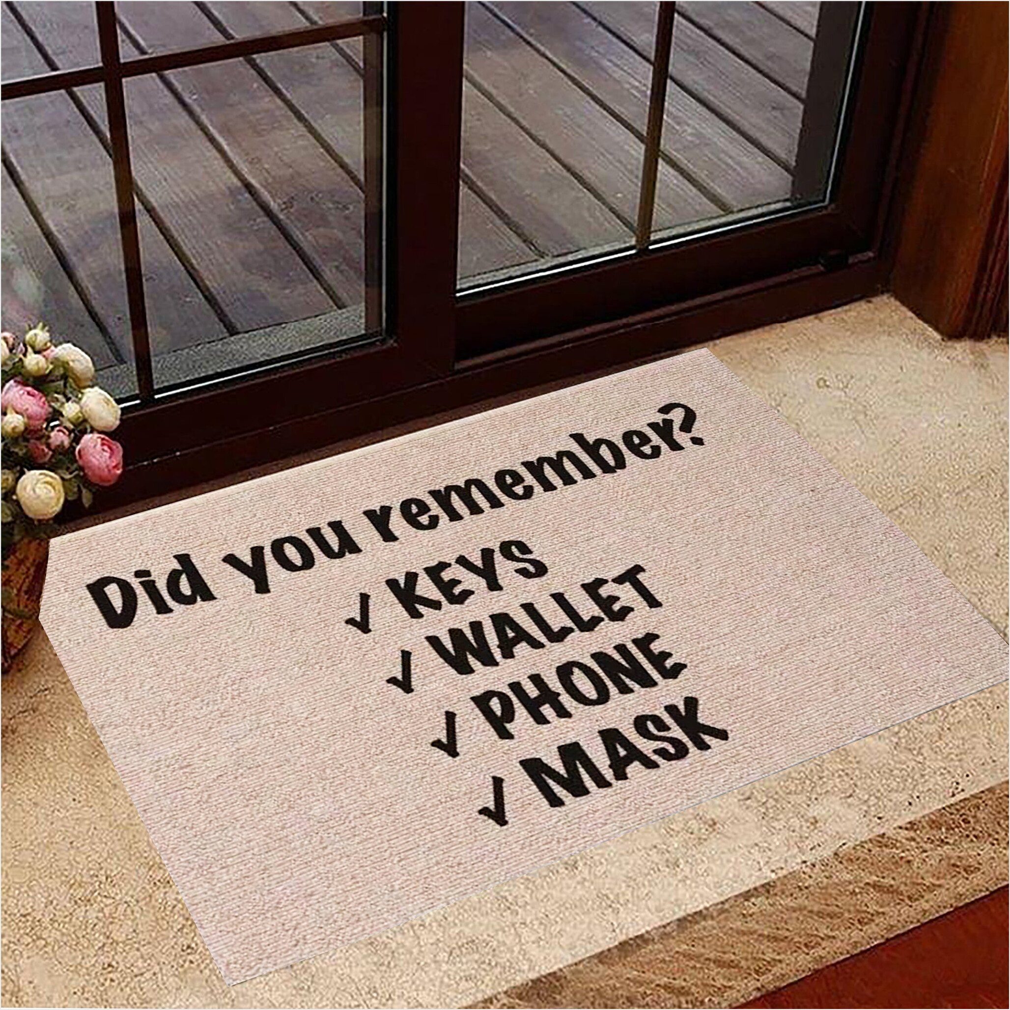 Keys Glasses Phone Doormat Glasses Keys Wallet Phone Mask Funny Reminder Doormat Gifts For Fans-1