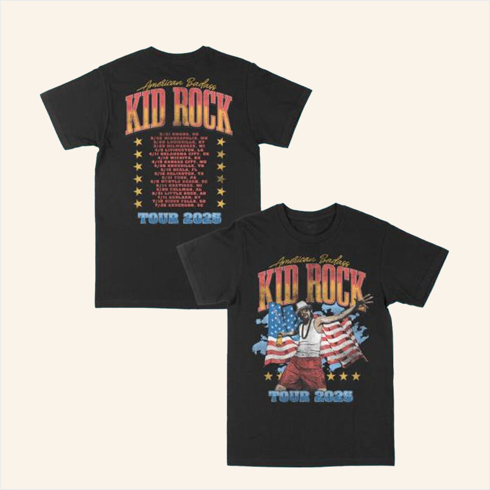 Kid Rock Merch America Photo Flag Tour T-Shirt Birthday Present For Husband Gifts For Fans-1