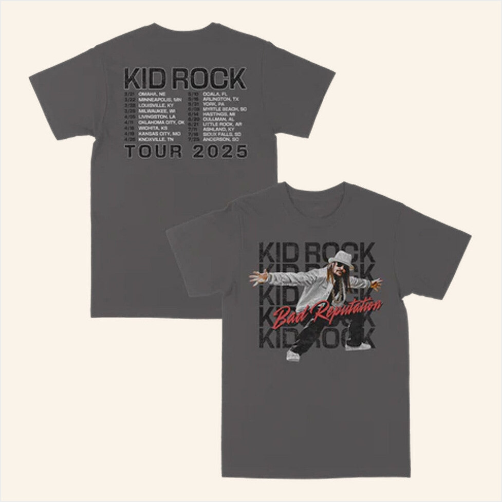 Kid Rock Merch Bad Rep Grey Tour T-Shirt Birthday Present For Husband Birthday Gifts For BFF-1