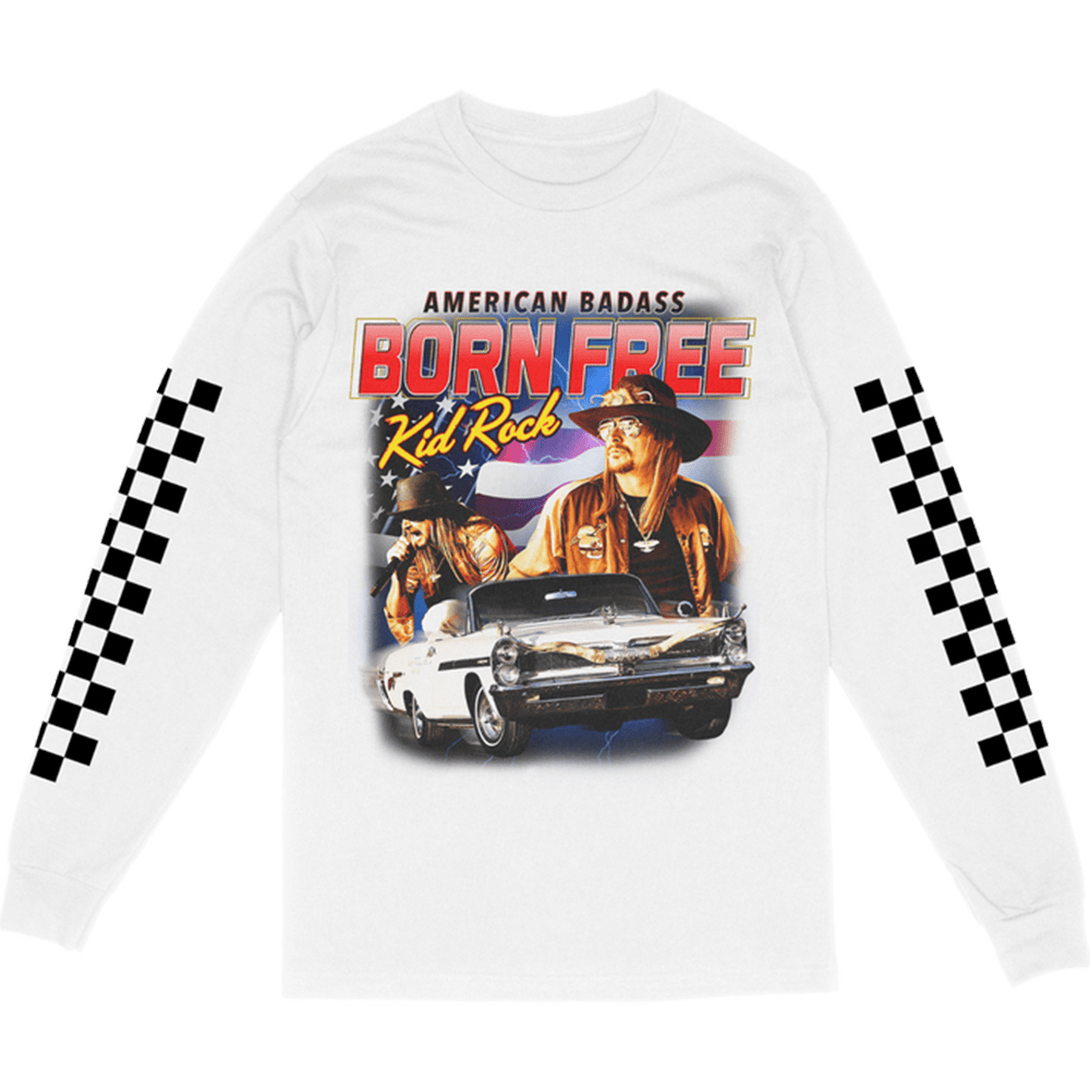 Kid Rock Merch Born Free Long Sleeve T-Shirt Unique Dad Gifts For Father's Day-1