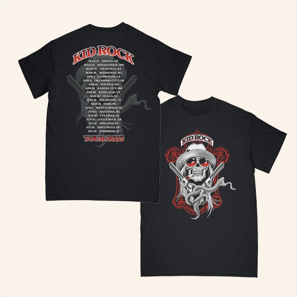 Kid Rock Merch Rebel Outlaw Tour T-Shirt Birthday Present For Husband Gifts For Besties-1