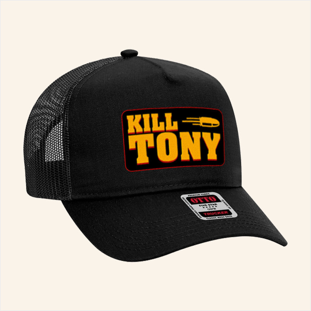 Kill Tony Merch KT Black Trucker Hat Unique Birthday Gifts For Husband Gifts For Best Friend-1