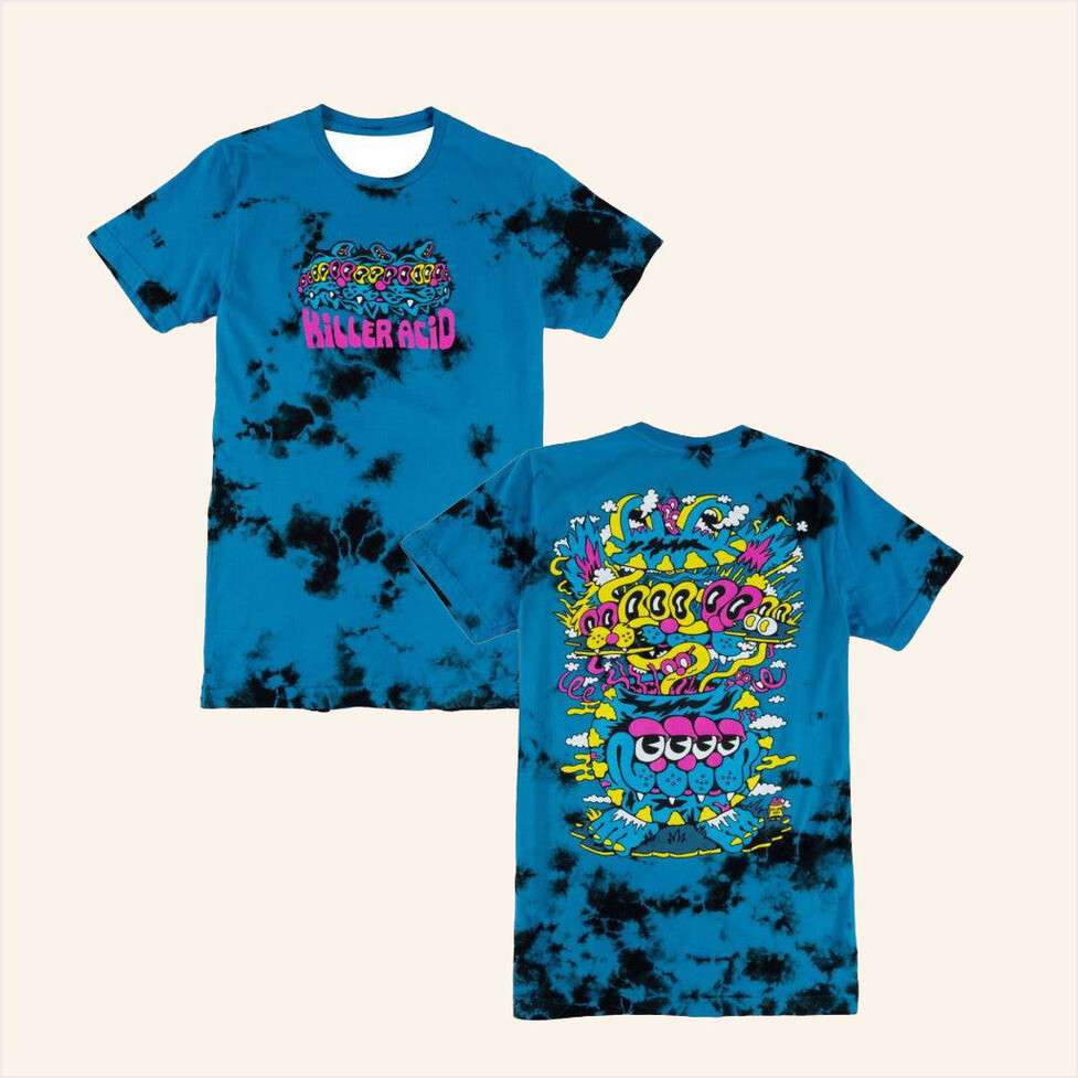 Killer Acid Merch Wavy Cat Deluxe Crystal T-Shirt Husband Gifts Birthday Gifts For Friends-1