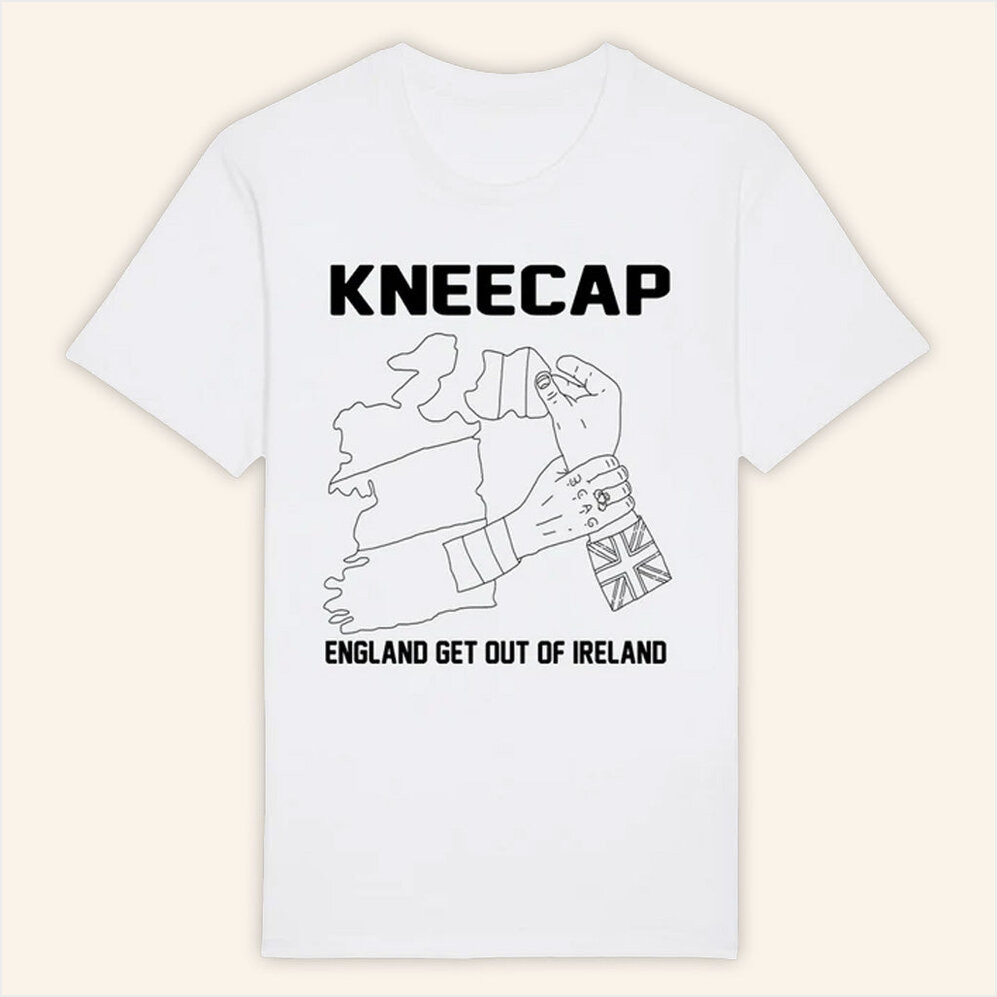 Kneecap Merch England Get Out Of Ireland T-Shirt White Gifts For Husband Gifts For Besties-1