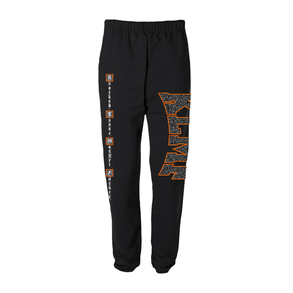 Knocked Loose Merch Knocked Loose KLMF Static Black Sweatpants Awesome Father's Day Gifts-1