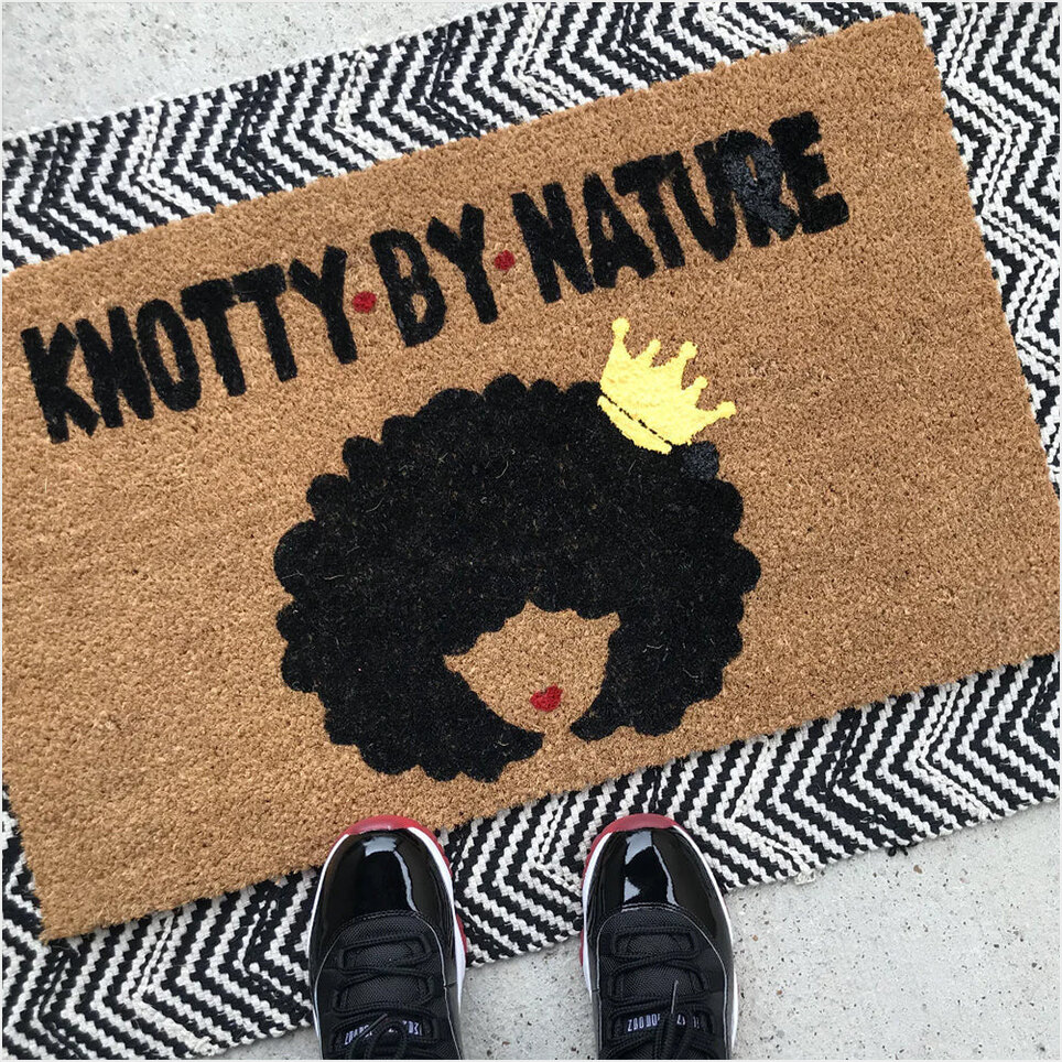 Knotty By Nature Doormat Proud Black Coir Welcome Mat Front Door Decor Gifts For Best Friend-1