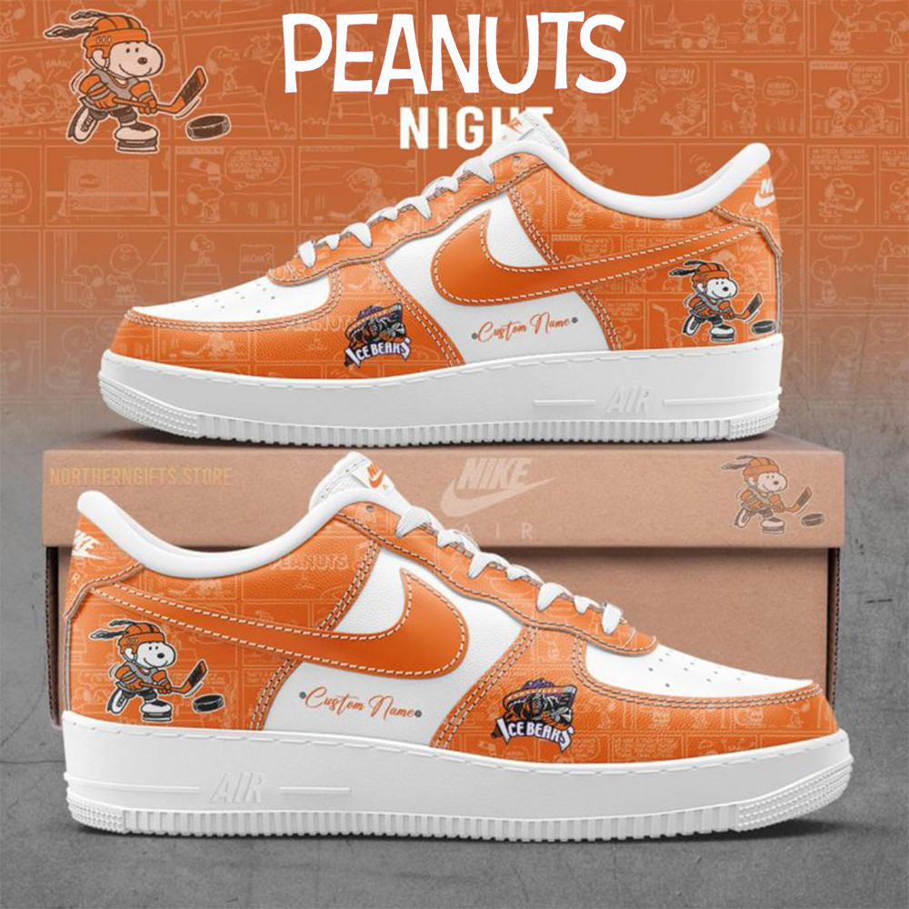 Knoxville Ice Bears 75Th Anniversary Peanuts Air Force 1 Shoes Good Gifts For Hockey Fans-1 Knoxville Ice Bears 75Th Anniversary Peanuts Air Force 1 Shoes Good Gifts For Hockey Fans-1