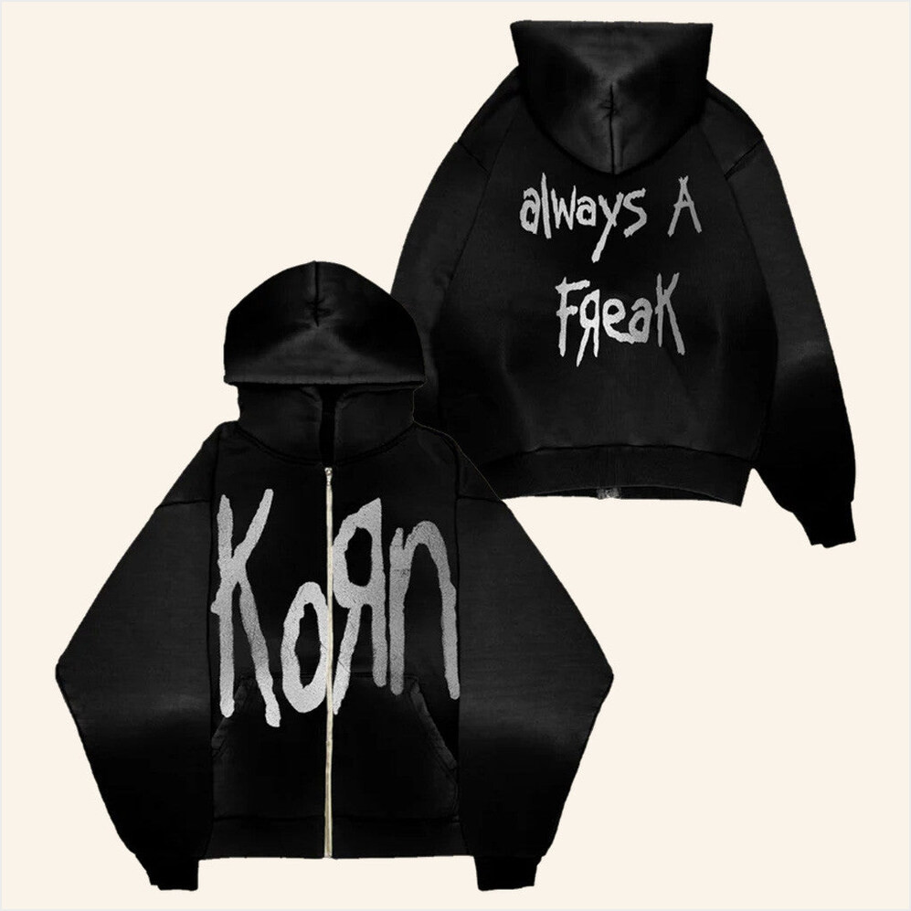 Korn Merch Always A Freak Zip Hoodie Gift Ideas For Music Lovers Birthday Gifts For BFF-1