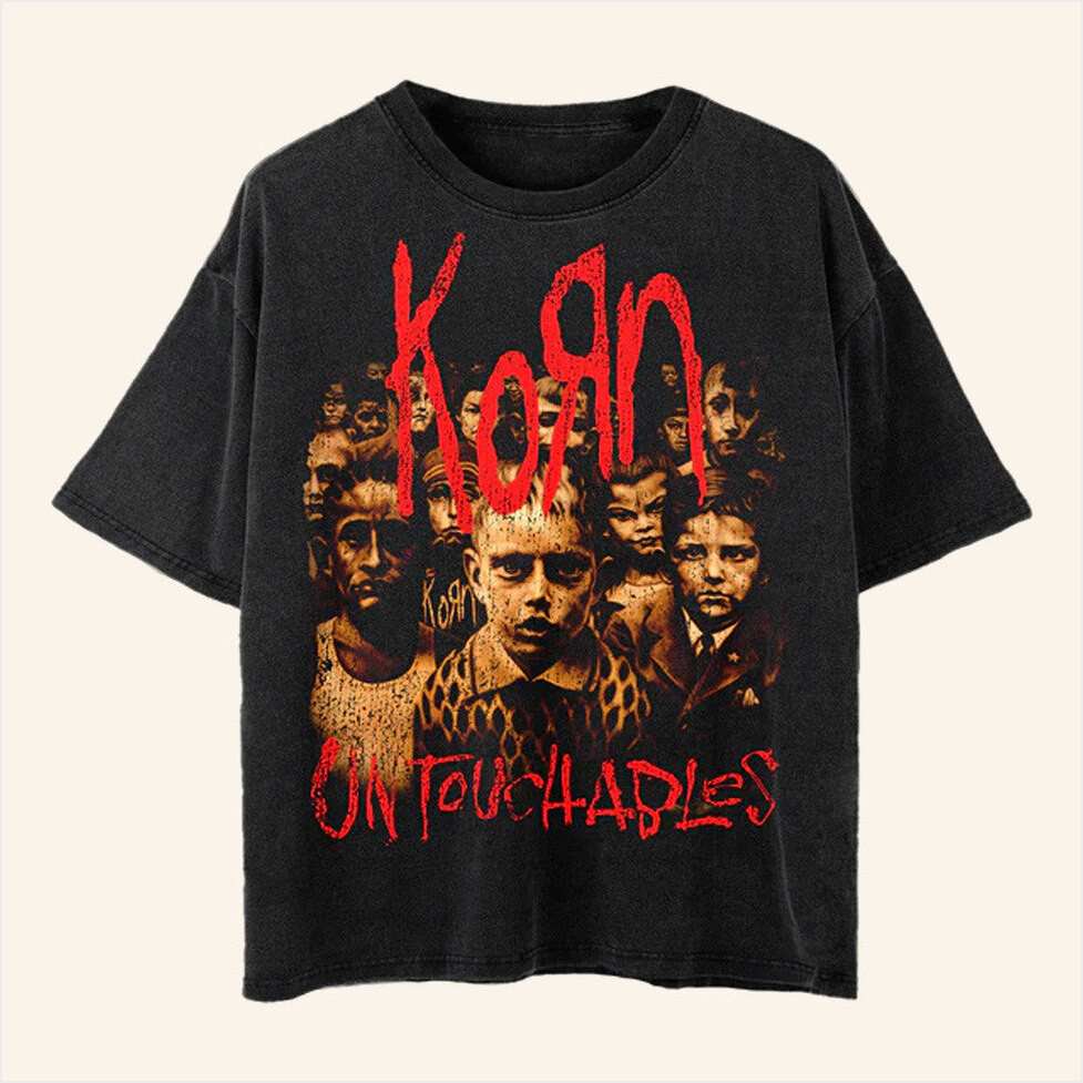 Korn Merch Untouchables Cover T-Shirt Gifts For Music Fans Birthday Gifts For Best Friend-1