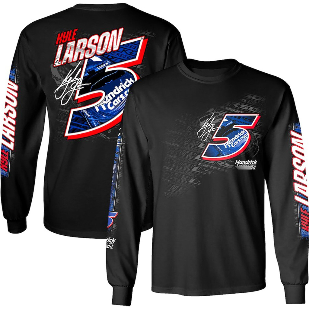 Kyle Larson Hendrick Motorsports Team Collection Black Long Sleeve T-Shirt Gifts For Racing Fan-1