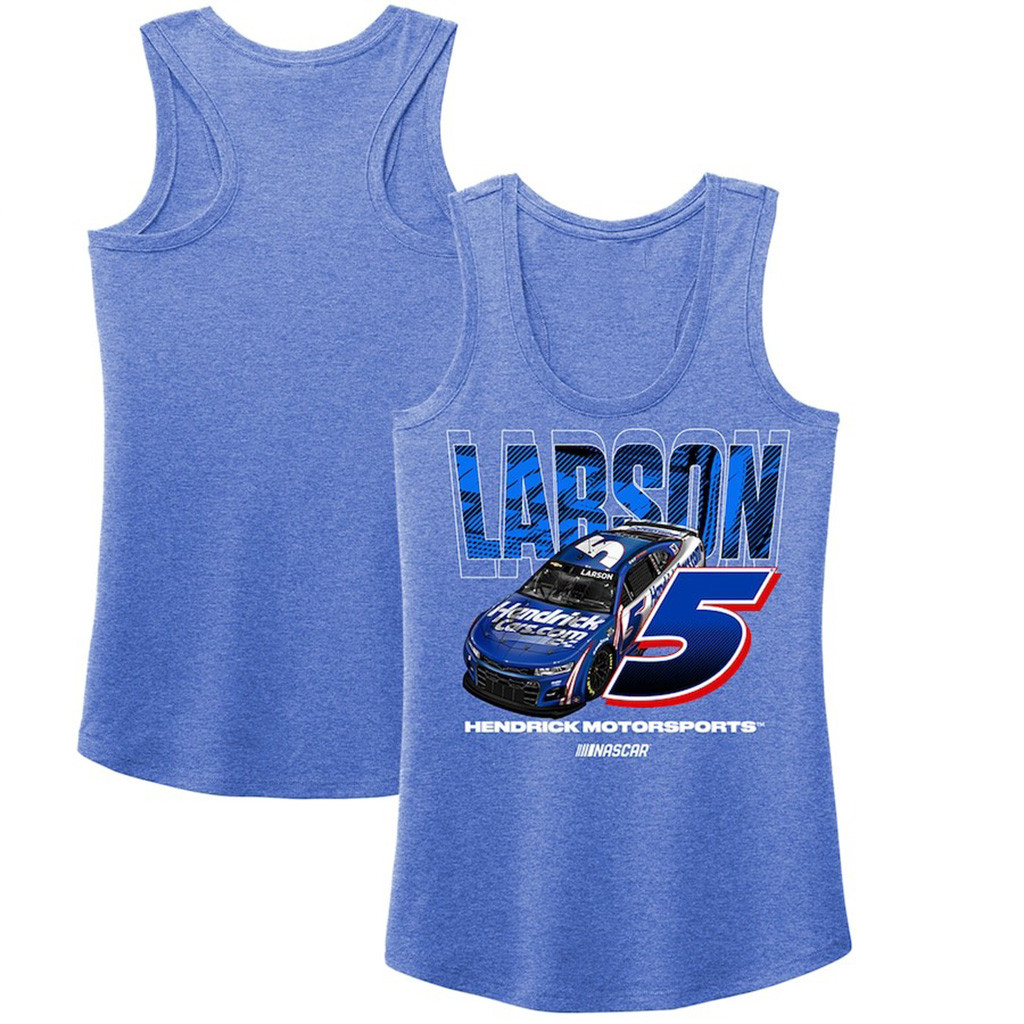 Kyle Larson Hendrick Motorsports Team Collection Heather Royal Tank Top Women's Gifts For Fans-1