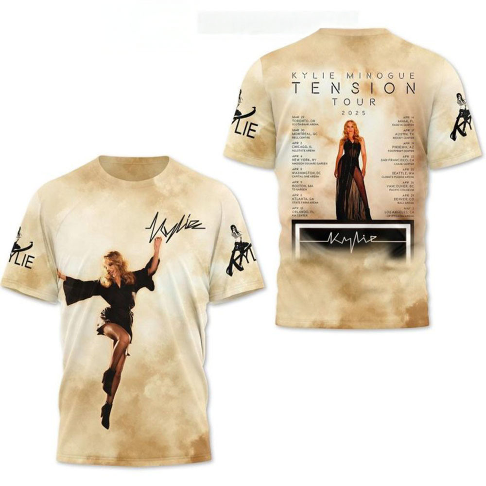 Kylie Minogue Tension 2025 Tour The Schedule T-Shirt Gifts For Music Fans-1