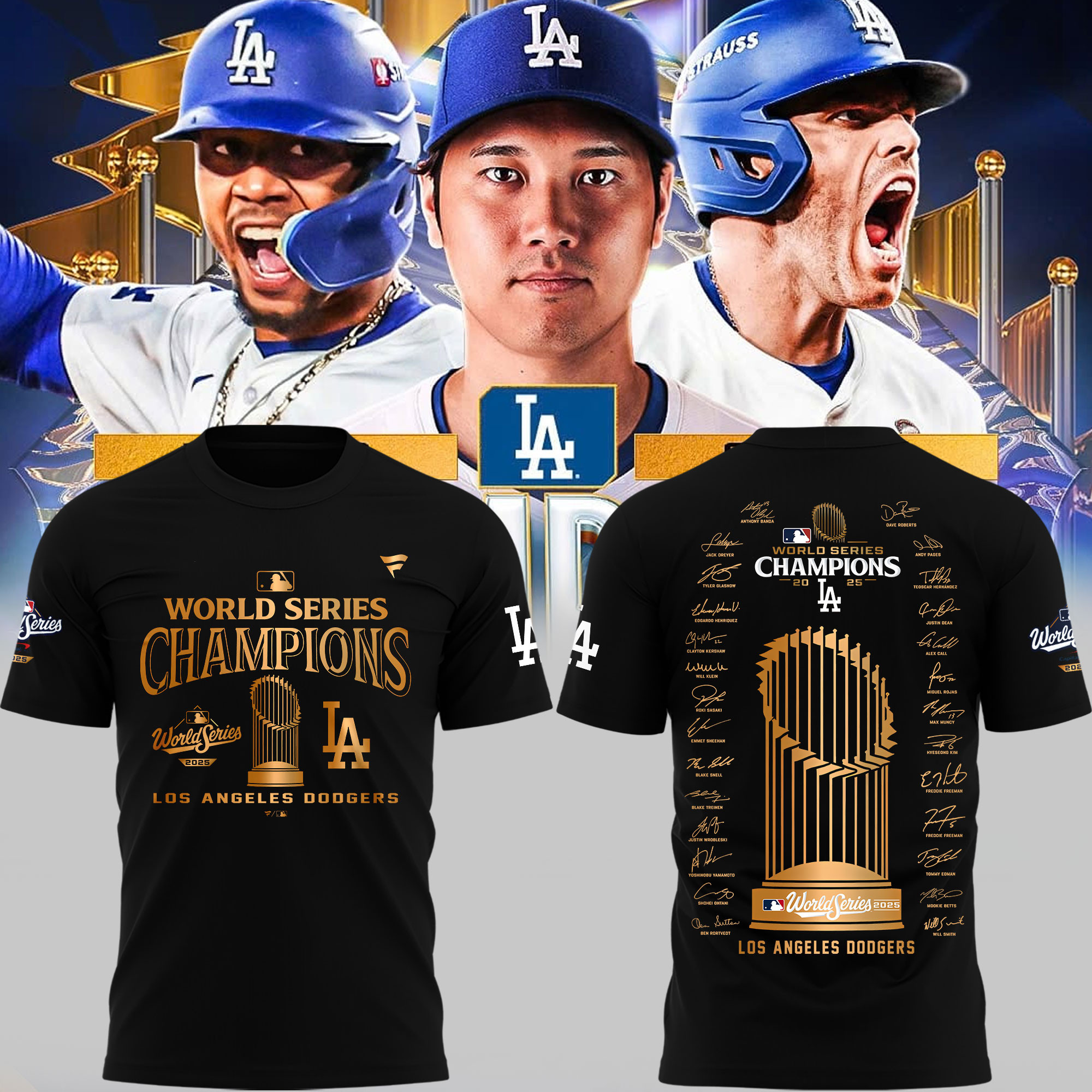 LA Dodger 2025 World Series T-Shirt Los Angeles Dodgers Shirt Signature Apparel Presents-1