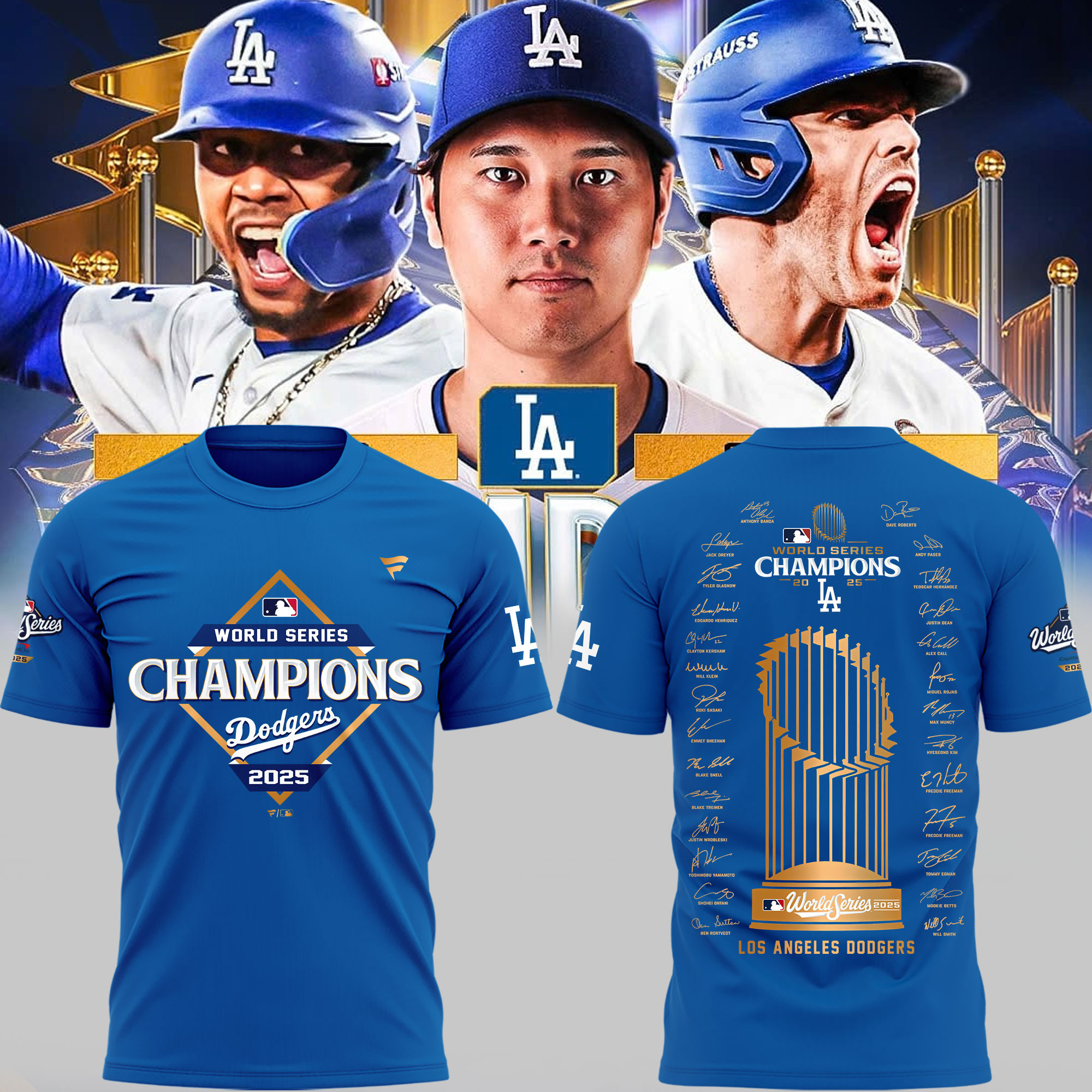 LA Dodger 2025 World Series Tee Shirt Dodger World Series Merch Signature Gifts For Athletes-1