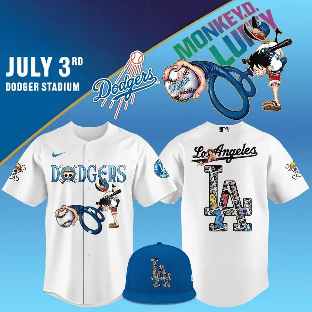 LA Dodgers 2025 ONE PIECE Night Special Edition Baseball Jersey LA Dodgers Merch For Fans-1