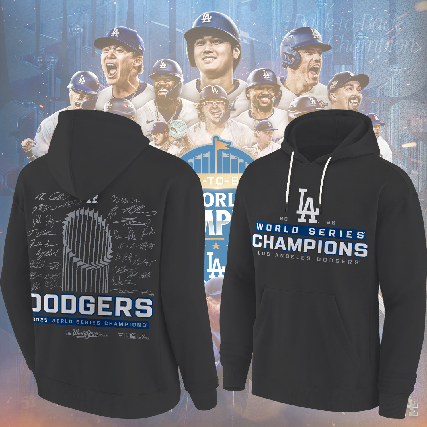 LA Dodgers 2025 World Series Champions Hoodie Dodger World Series Merch Sportswear Gifts-1