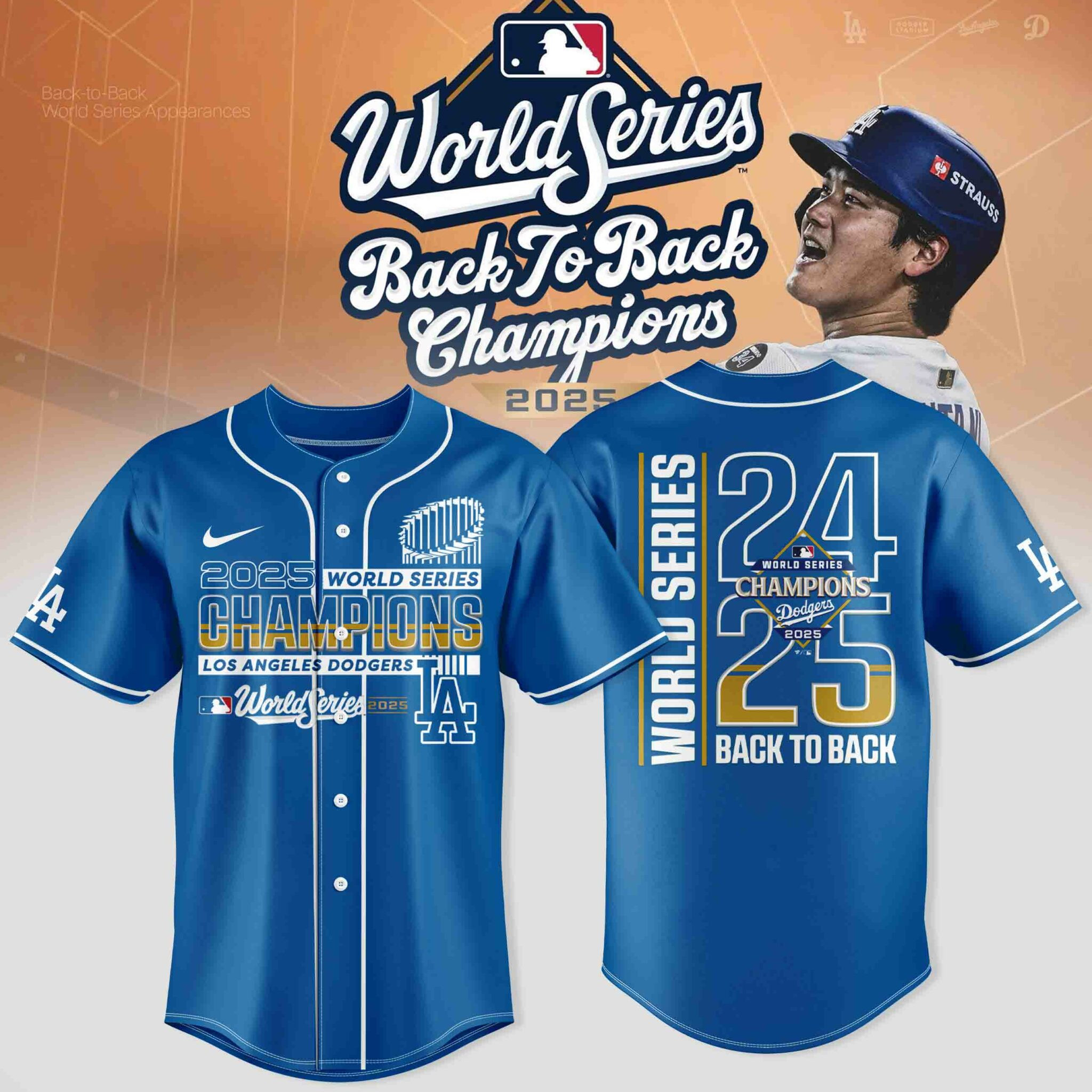 LA Dodgers 2025 World Series Jersey 24 25 Back To Back Baseball Team Merch Gift Ideas-1
