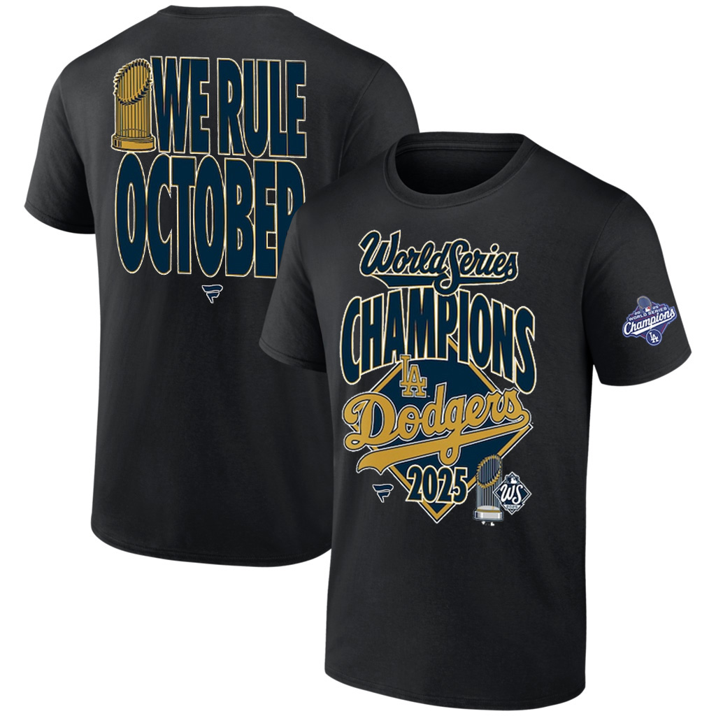 LA Dodgers Back To Back Champions Shirt We Rule October Dodgers T-Shirt World Series Merch 2025-1