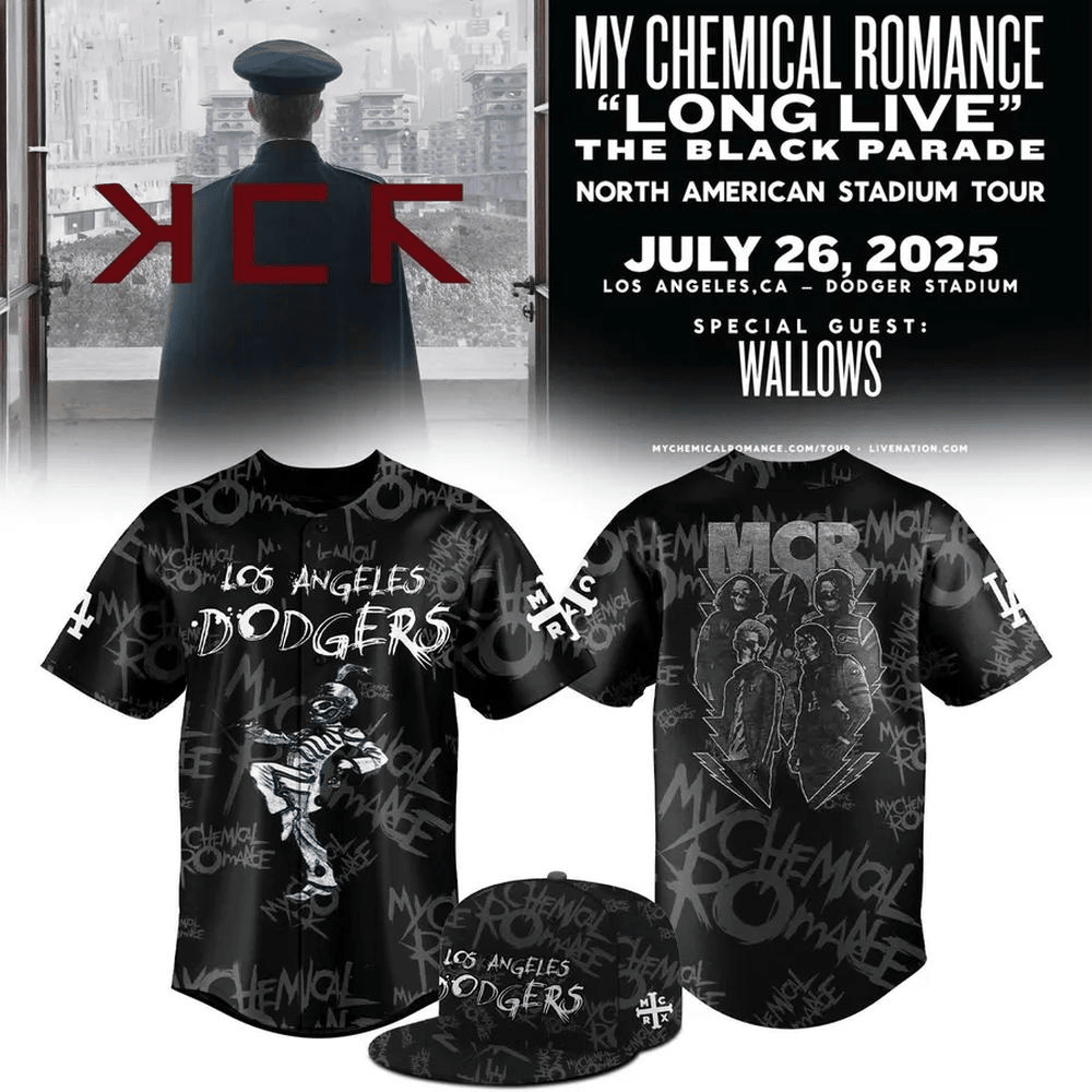 LA Dodgers My Chemical Romance Concert Limited Edition Baseball Jersey Los Angeles Dodgers Merch-1