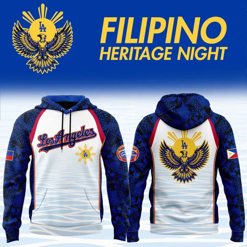 LA Dodgers World Series Merch 2025 Filipino Heritage Night Hoodie Gifts For Baseball Fans-1