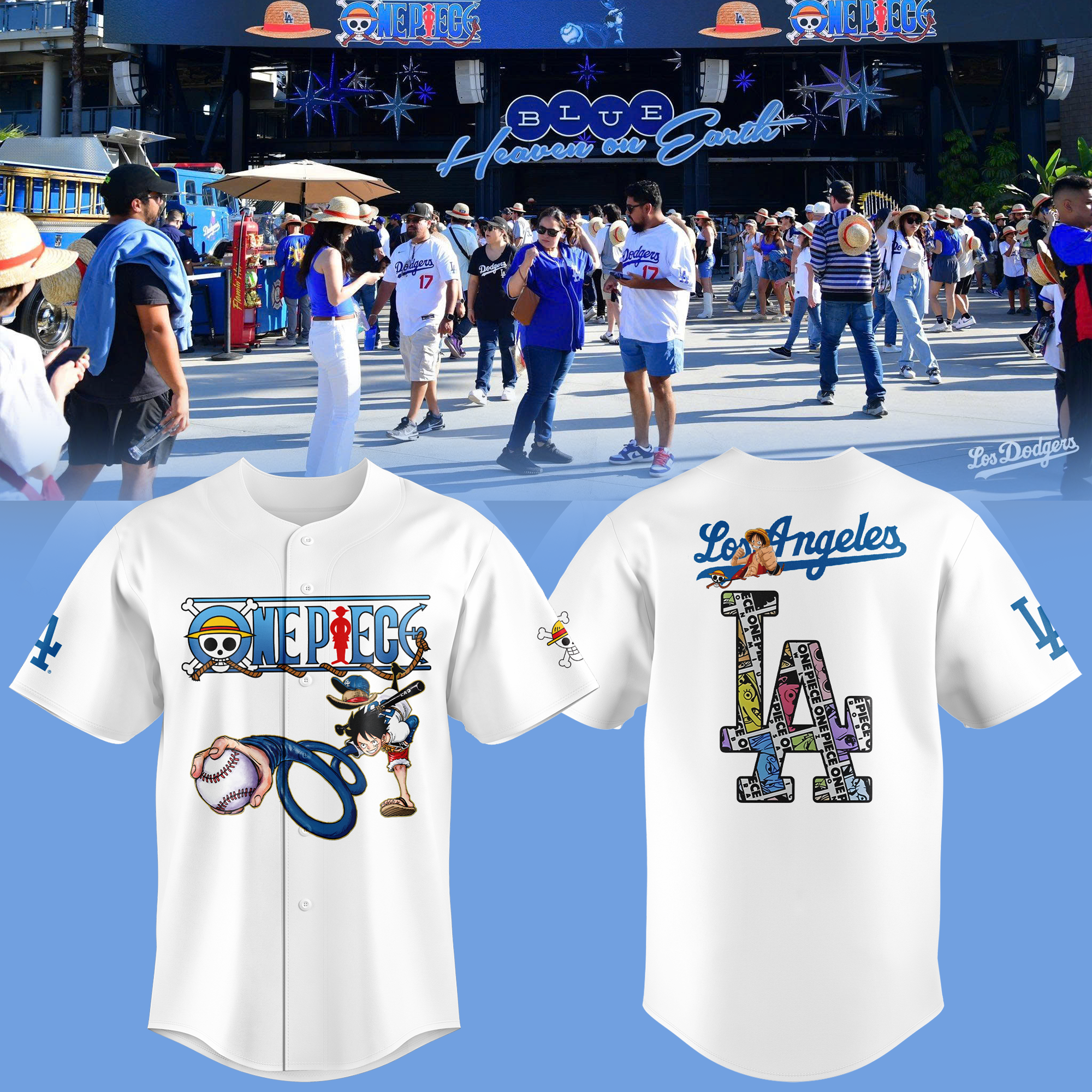LA Dodgers World Series X One Piece Jersey Dodger World Series Merch Gifts For One Piece Lovers-1