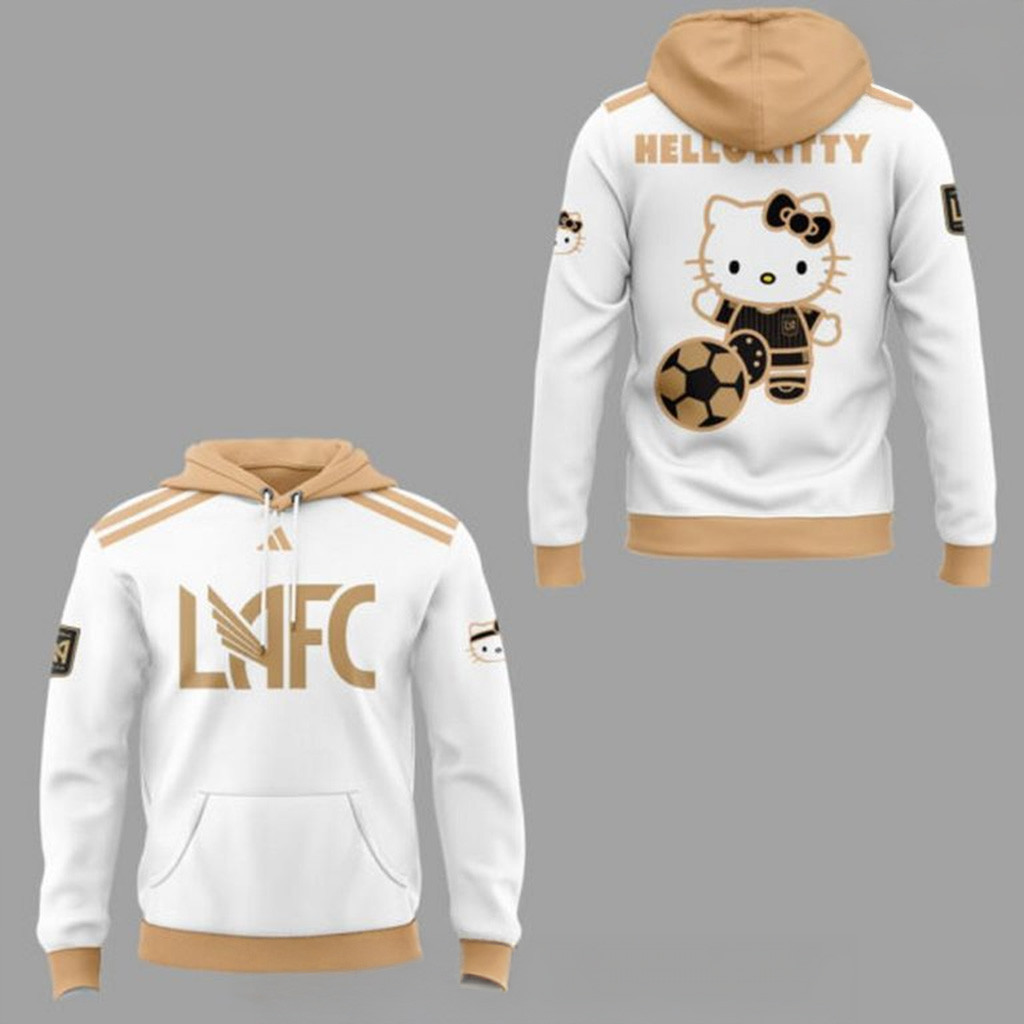 LA Galaxy x Hello Kitty Night Special White Hoodie Gifts For Girlfriend-1