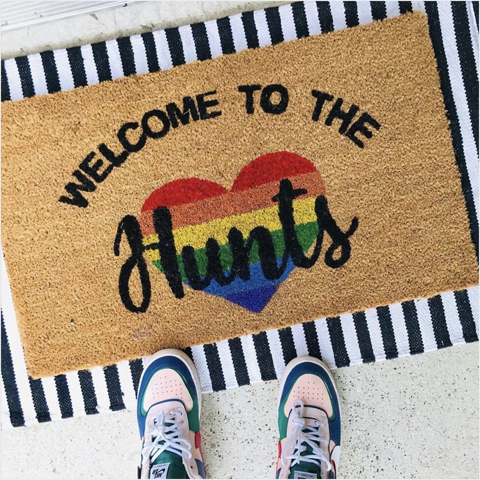 LGBT Welcome To The Hunts Doormat Gay Pride Door Mat Indoor Gifts For Housewarming-1