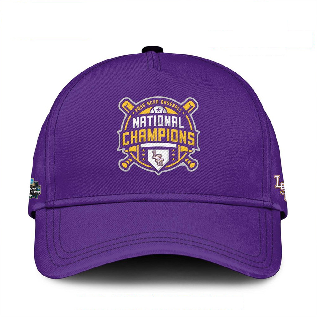 LSU Championship Hat Merch LSU Tigers 2025 NCAA Baseball National Champions Cap-1
