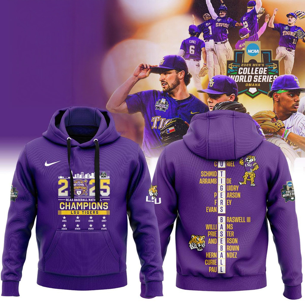LSU Championship Hoodie LSU Tigers 2025 Baseball National Champions Merch-1