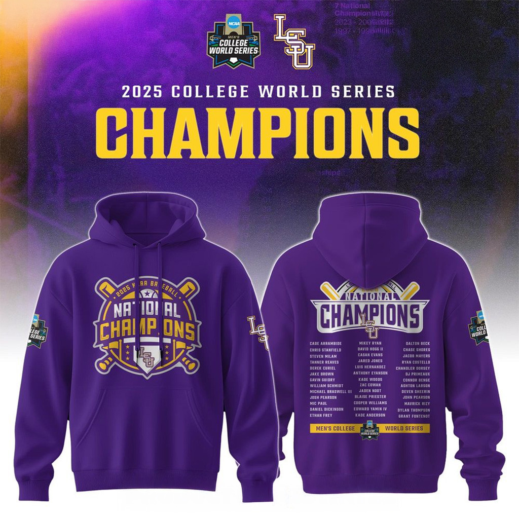 LSU Championship Hoodie LSU Tigers 2025 NCAA Baseball National Champions Merch-1